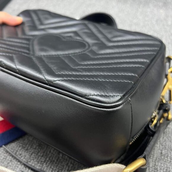 100% Authentic Gucci Matellasse Sylvie Web Leather Shoulder Bag - Picture 8 of 14